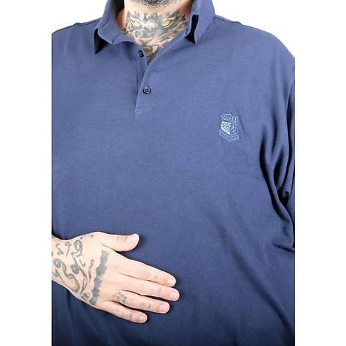 Battal Beden Erkek Tshirt Polo Yaka Nak��l� Klasik Pike 20553 �ndigo