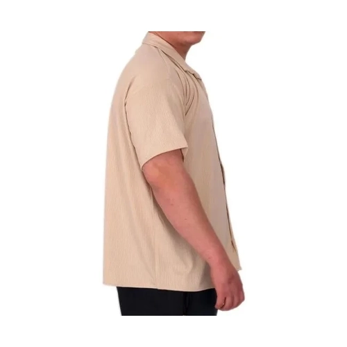 B�y�k Beden Erkek G�mlek Apas Yaka �erit Desen Jakar U24382 Bej