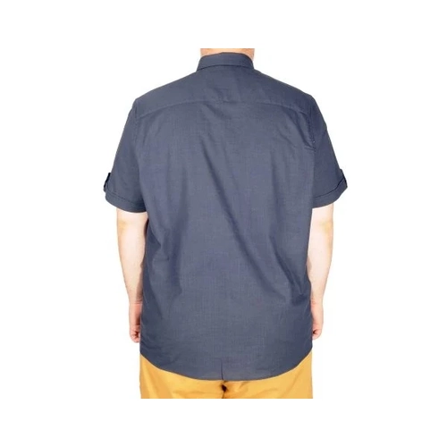 B�y�k Beden Keten Likral� G�mlek Cepli 20389 Lacivert