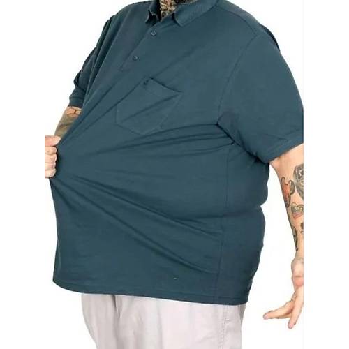 B�y�k Beden Polo Cepli Klasik Ti��rt 20552 PETROL YES�L�