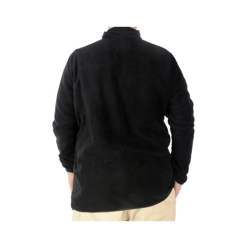 B�y�k Beden Erkek Fermuarl� Polar H�rka Dik Yaka 22550 Siyah