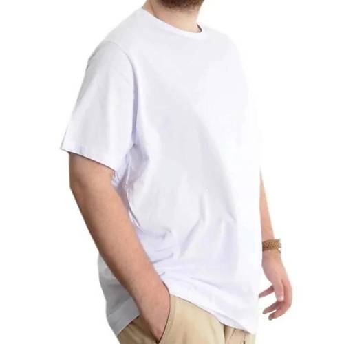 B�y�k Beden Erkek T-shirt Basic 20031 Beyaz