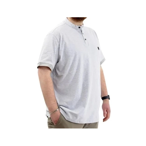 B�y�k Beden Erkek Ti��rt D��meli Hakim Yaka T-Shirt U24339 Grimelanj