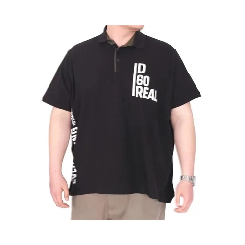 B�y�k Beden Erkek T-Shirt Polo Yaka REAL 25309 Siyah