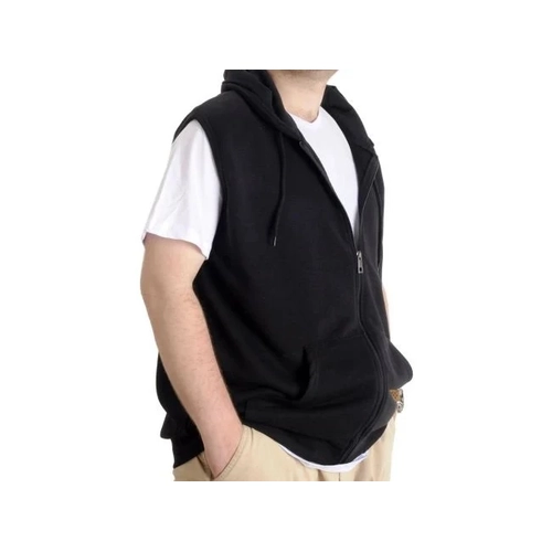 Erkek B�y�k Beden Yelek Kanguru Cep Fermuarl� 23620 Siyah