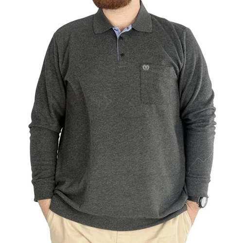 B�y�k Beden Erkek Sweat Polo Cepli Selanik Basic 20441 Antramelanj