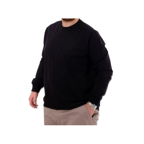 B�y�k Beden Erkek Sweat B�s Yaka U24174 Siyah