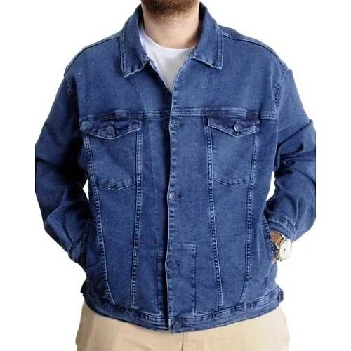 B�y�k Beden Erkek Kot Mont Paris Star 22800 A��k Mavi