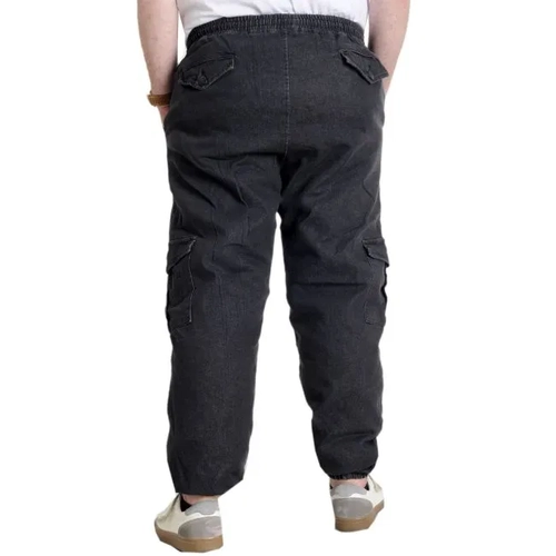 B�y�k Beden Erkek Kot Pantolon CHIEF BLUE Lastikli 23919 Siyah