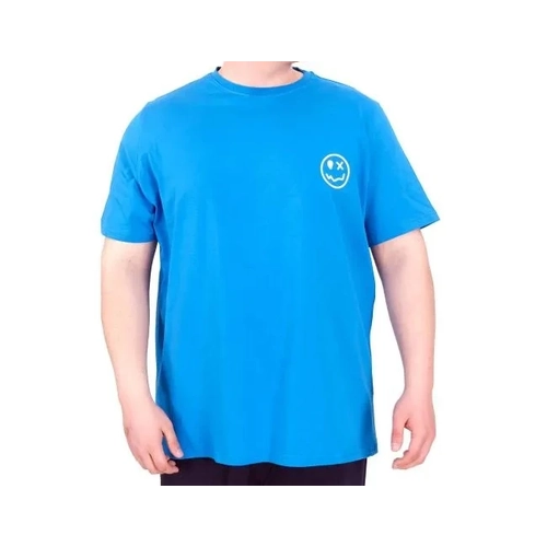 B�y�k Beden Erkek T-Shirt Bisiklet Yaka GREAT 25024 Saks