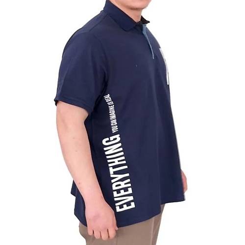 B�y�k Beden Erkek T-Shirt Polo Yaka REAL 25309 �ndigo