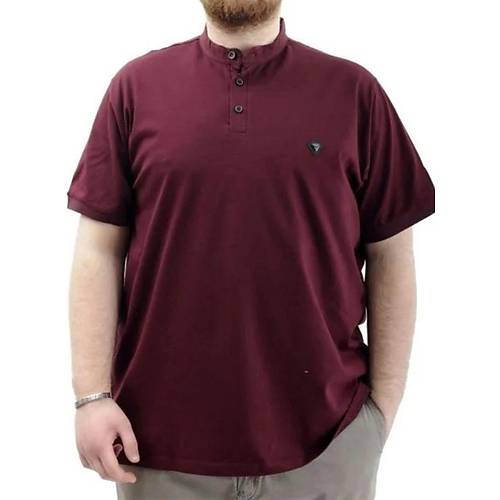B�y�k Beden Erkek Ti��rt D��meli Hakim Yaka T-Shirt 24339 M�rd�m