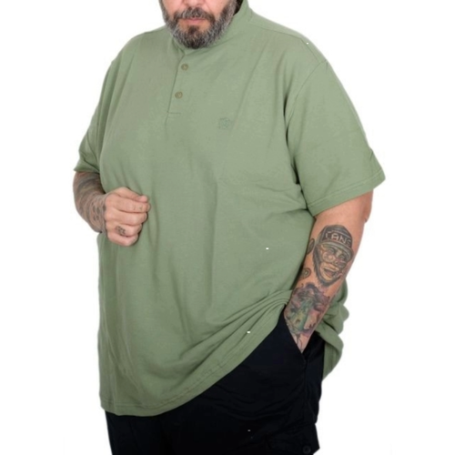 B�y�k Beden Erkek Ti��rt D��meli Hakim Yaka T-Shirt U24339 �a�la