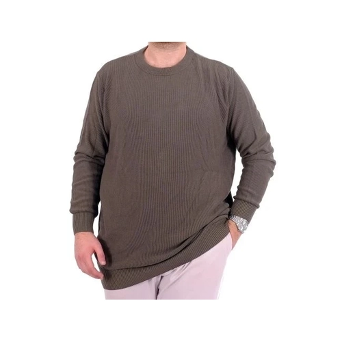 B�y�k Beden Erkek Bisiklet Yaka Triko Kazak 24208 Haki