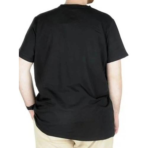B�y�k Beden T-Shirt V Yaka Likral� 20150 Siyah