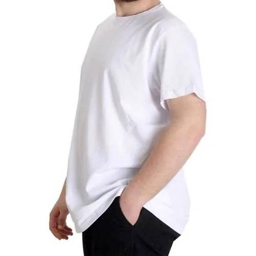 B�y�k Beden Likral� T-shirt Bisiklet Yaka 20149 Beyaz