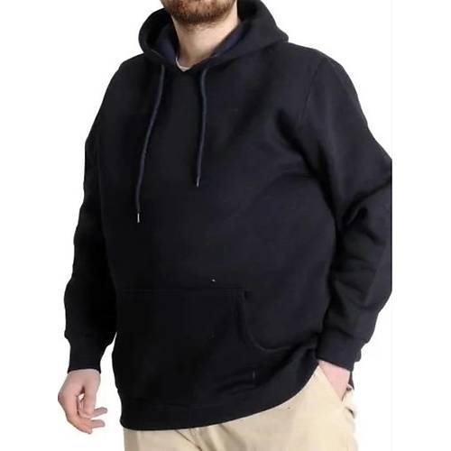 Erkek Sweatshirt Kap�on Pocket Basic  20562 Lacivert