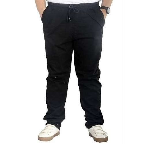 B�y�k Beden Pantolon Keten Jogger Milano 21913 Siyah