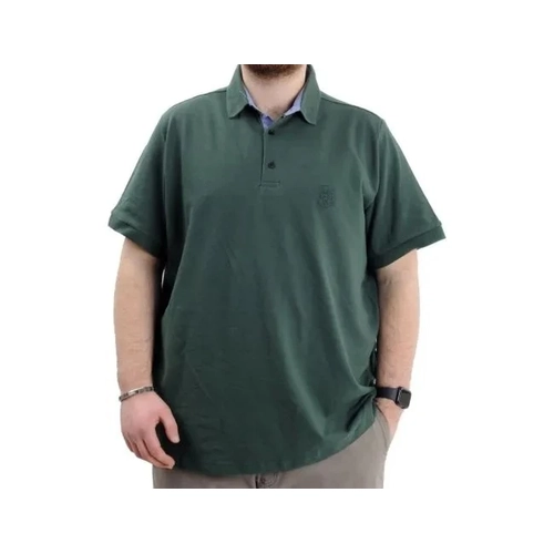 Battal Beden Erkek Tshirt Polo Yaka Nak��l� Klasik Pike 20553 Nefti