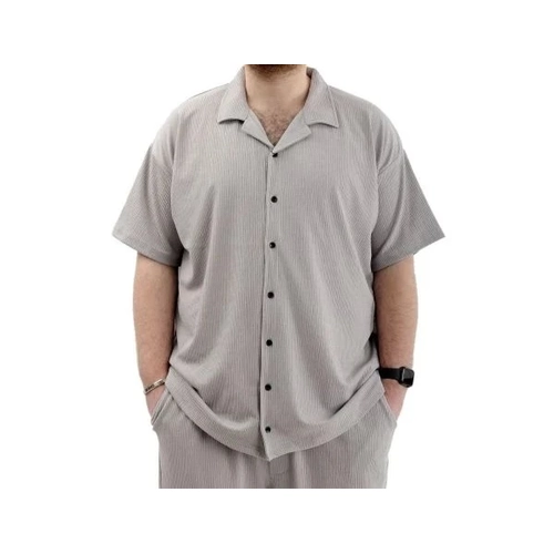 B�y�k Beden Erkek G�mlek Apas Yaka JAKAR U24380 Gri