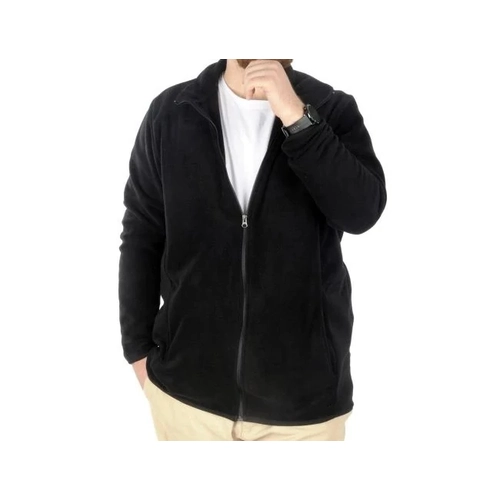 B�y�k Beden Erkek Fermuarl� Polar H�rka Dik Yaka 22550 Siyah