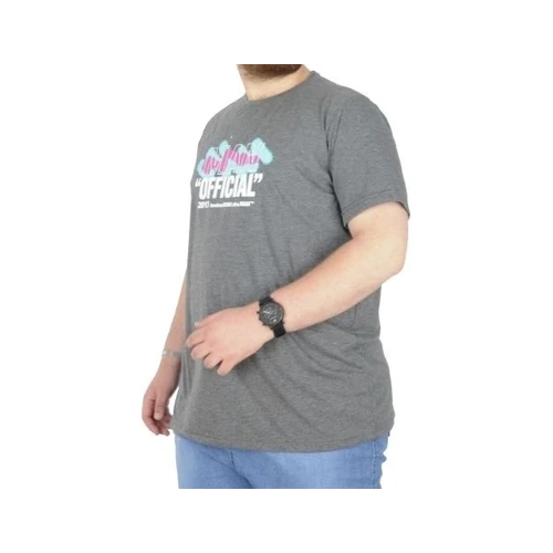 B�y�k Beden T-Shirt Bis Yaka Man Official 22192 Antramelanj