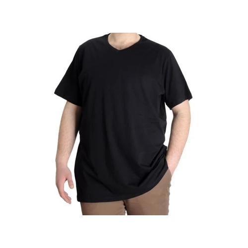 B�y�k Beden Erkek Tshirt V Yaka 20032 Siyah