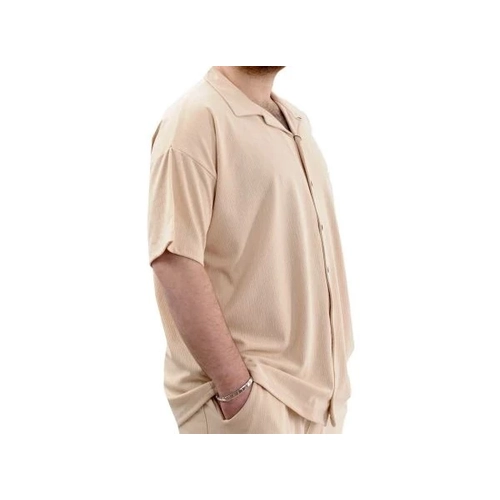 B�y�k Beden Erkek G�mlek Apas Yaka JAKAR U24380 Bej