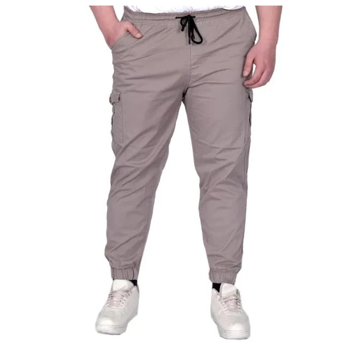 B�y�k Beden Erkek Pantolon Keten Kargo Jogger 21911 Ta� Rengi