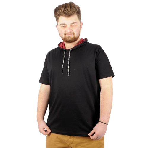 Mode Xl B�y�k Beden Oversize Tshirt B. Yaka Kap�on Basic 21115 Antrasit