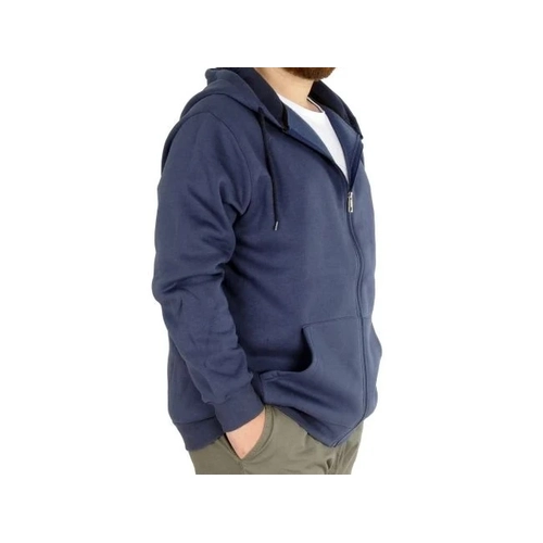 Erkek Sweatshirt Kap�onlu Zippered Basic 20543 �ndigo