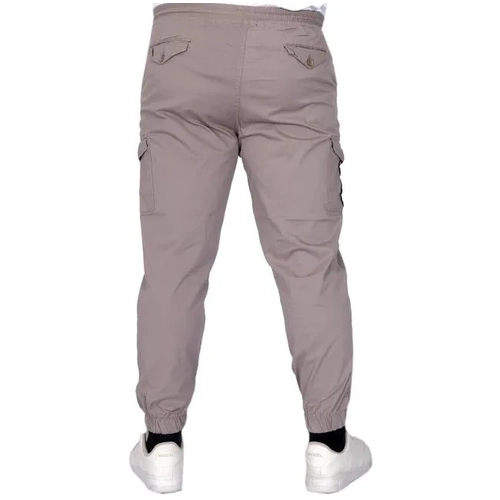 B�y�k Beden Erkek Pantolon Keten Kargo Jogger 21911 Ta� Rengi