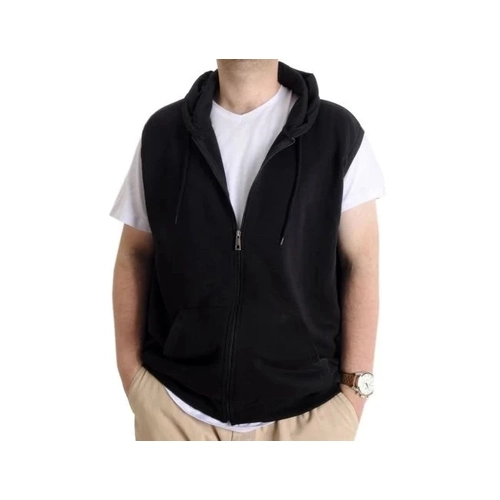 Erkek B�y�k Beden Yelek Kanguru Cep Fermuarl� 23620 Siyah