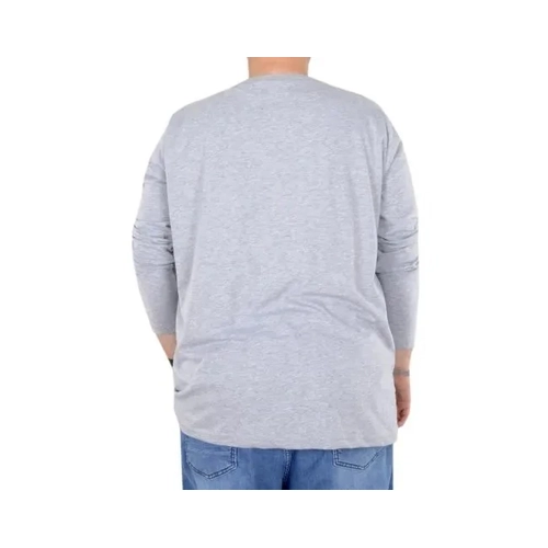 B�y�k Beden Erkek Tshirt Likral� Bisiklet Yaka 20102 Grimelanj