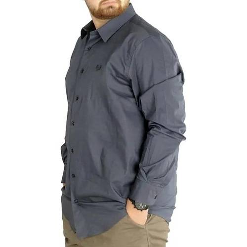 B�y�k Beden Erkek Klasik G�mlek Likral� 20351 Antrasit ANTRASIT