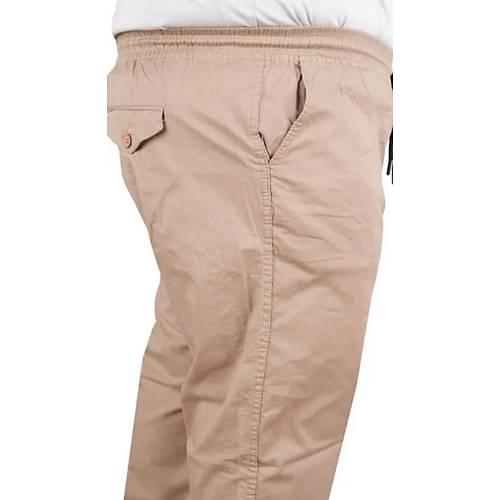 B�y�k Beden Erkek Keten Jogger Pantolon Milano 21913 CAPPUCINO