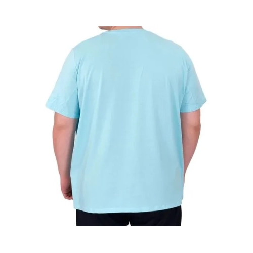 B�y�k Beden Erkek T-Shirt Bisiklet Yaka STATUE 25027 Turkuaz