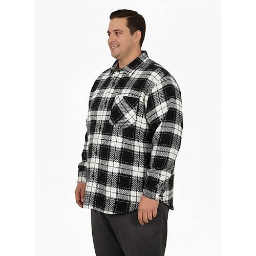 B�y�k Beden G�mlek Tek Cep Oduncu 25394 Siyah