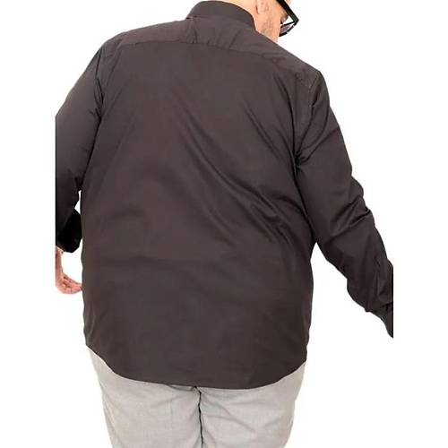 B�y�k Beden Erkek Klasik G�mlek Likral� 20351 siyah