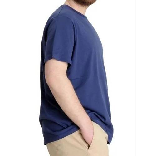B�y�k Beden Erkek Tshirt Bisiklet Yaka Basic 20031 �ndigo