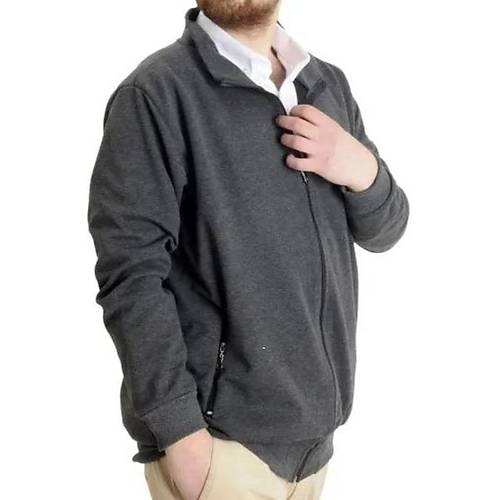 Buyuk Beden Erkek H�rka Fermuarl� Stell Dik Yaka 20571 Antramelanj