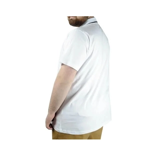 B�y�k Beden T shirt Polo Likral� S�prem Nak�� 21554 Beyaz