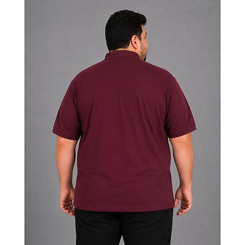 Battal Beden Erkek Tshirt Polo Yaka Cepli Klasik Pike 20552 M�rd�m