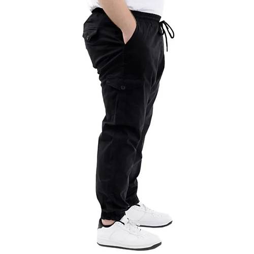 B�y�k Beden Erkek Keten Kargo Jogger Valencia 21911 Siyah
