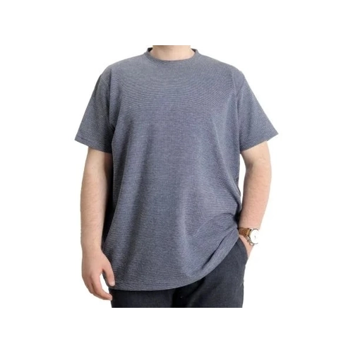 B�y�k Beden Erkek T-shirt Bisiklet Yaka WAFFLE 20033 A.Lacivert