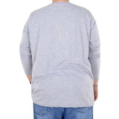 B�y�k Beden Erkek Tshirt Likral� Bisiklet Yaka 20102 Grimelanj