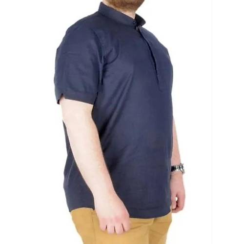 Buyuk Beden Erkek K�sa Kol Hakim Yaka 20387 Lacivert