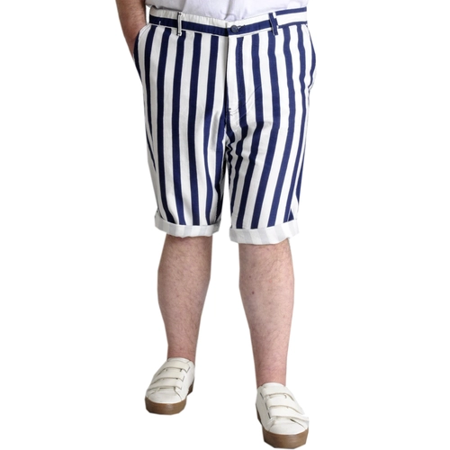 B�y�k Beden Erkek Gabardin Kapri �izgili 22412 Lacivert-beyaz