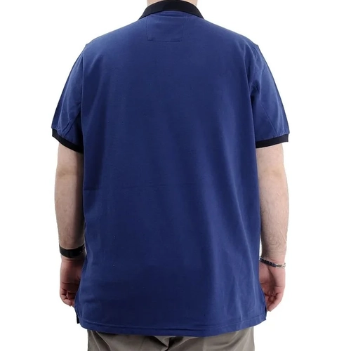 B�y�k Beden Erkek T-Shirt Polo Yaka Klasik U24328 �ndigo