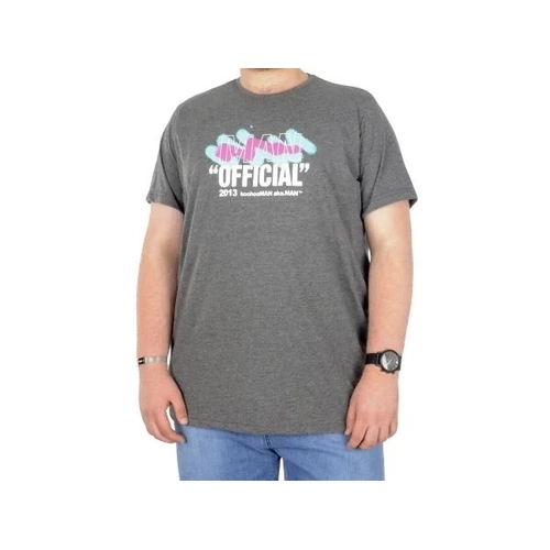 B�y�k Beden T-Shirt Bis Yaka Man Official 22192 Antramelanj